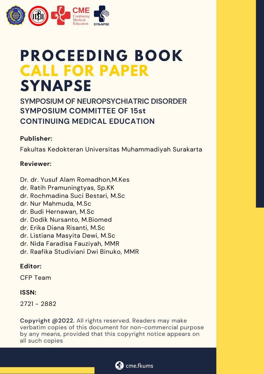 					View 2022: Proceeding Book Call for Papers Fakultas Kedokteran Universitas Muhammadiyah Surakarta (Synapse)
				