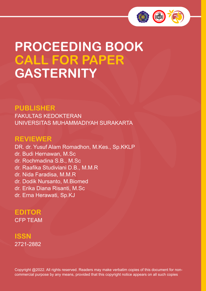 					View 2023: Proceeding Book Call for Papers Fakultas Kedokteran Universitas Muhammadiyah Surakarta (Gasternity)
				